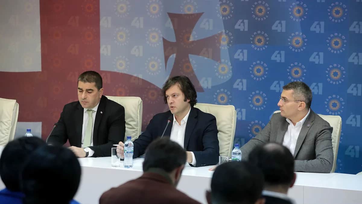 Заседание парламентского большинства в центральном офисе «Грузинской мечты». Фото: сайт партии