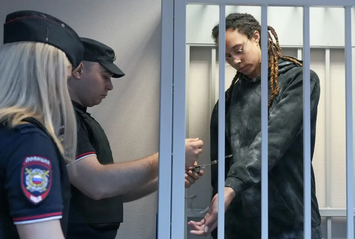 Brittney Greiner during a hearing in the Khimki court. Photo by Pavel Pavlov / Anadolu Agency / Getty Images