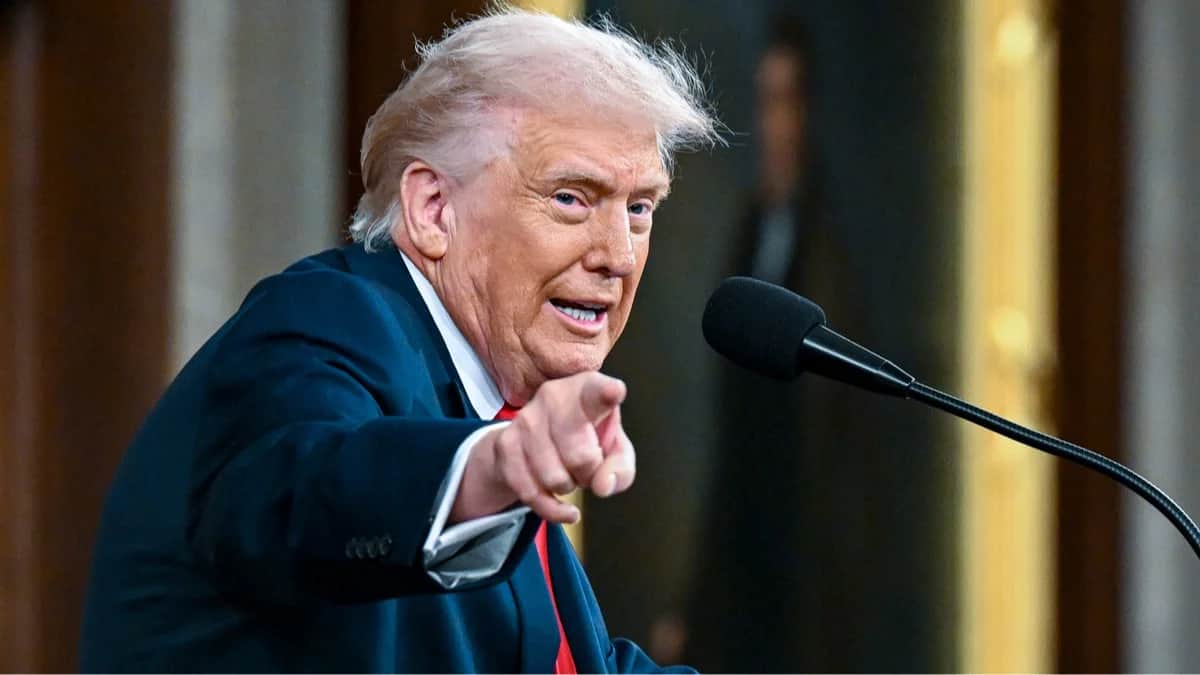 Дональд Трамп во время своего обращения «О положении страны» в рамках второго президентского срока на совместном заседании Конгресса в Капитолии, Вашингтон, округ Колумбия, США, 24 февраля 2026 года. Фото: Kenny Holston / EPA